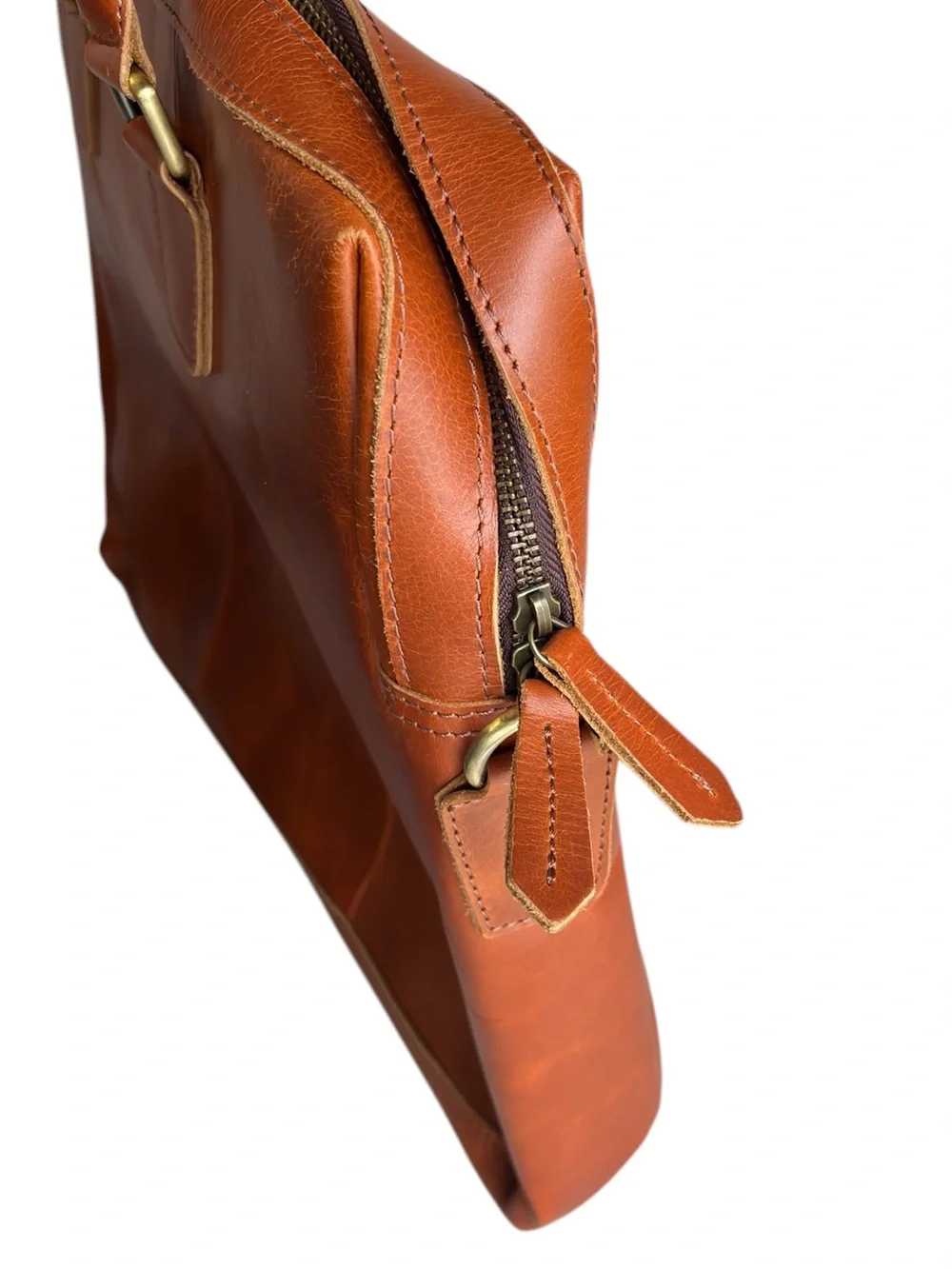 Classic Leather Slim Travel/Laptop Bag 16.5” L x 3.75” W x 13.75”H